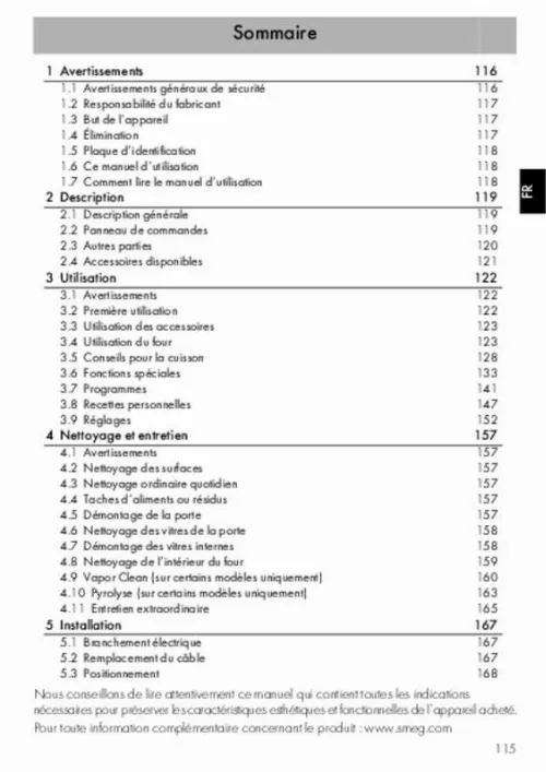 Mode d'emploi SMEG SFP6395XE