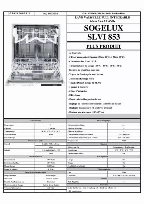 Mode d'emploi SOGELUX SLVI853