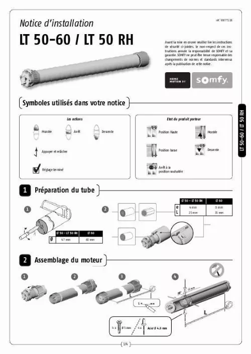 Mode d'emploi SOMFY LT 50