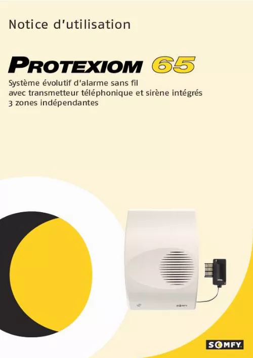 Mode d'emploi SOMFY PROTEXIOM_65