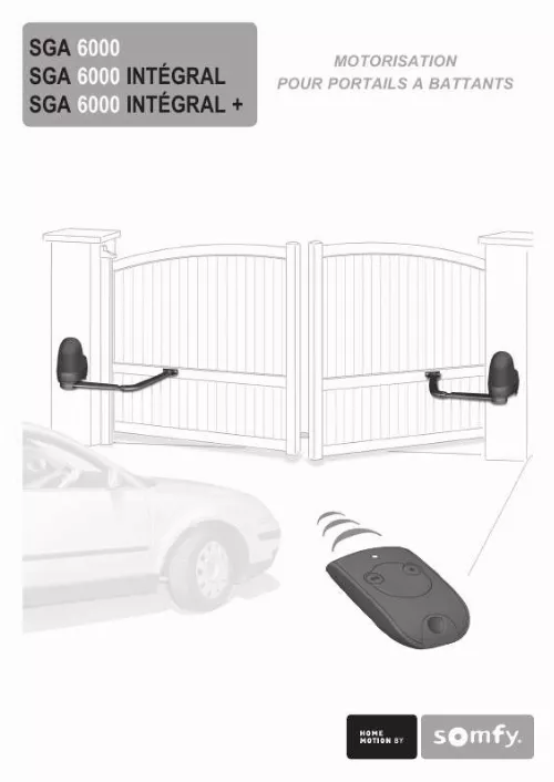 Mode d'emploi SOMFY SGA 6000 INTEGRAL PLUS