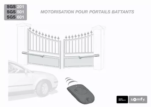 Mode d'emploi SOMFY SGS 501