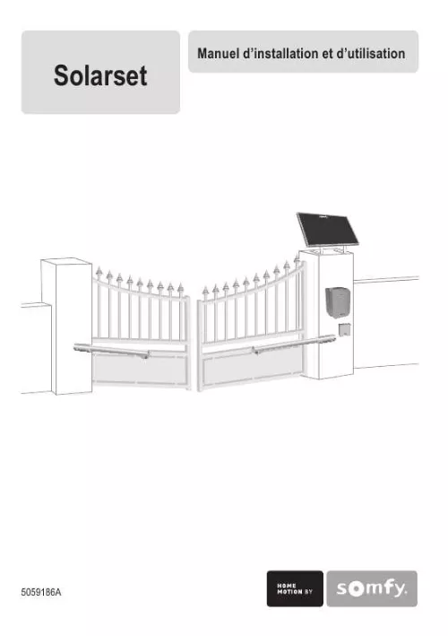 Mode d'emploi SOMFY SOLARSET