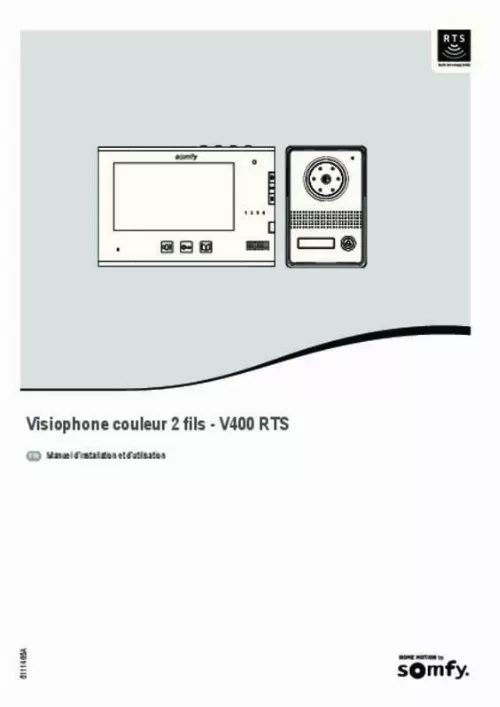 Mode d'emploi SOMFY VISIOPHONE V400 RTS