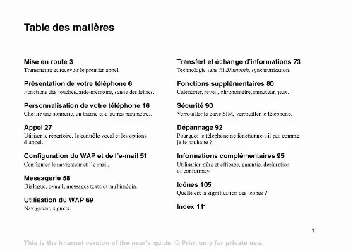 Mode d'emploi SONY ERICSSON T68I