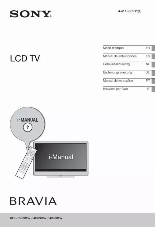 Mode d'emploi SONY BRAVIA KDL-40HX85X