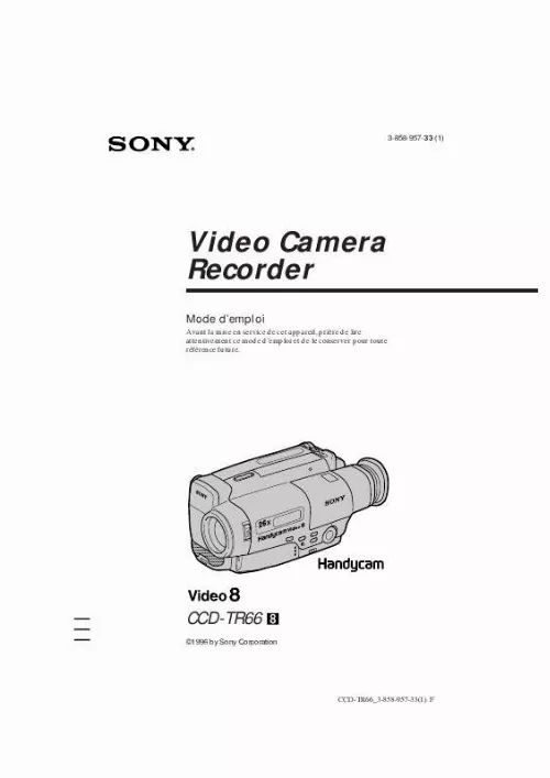 Mode d'emploi SONY CCD-TR66