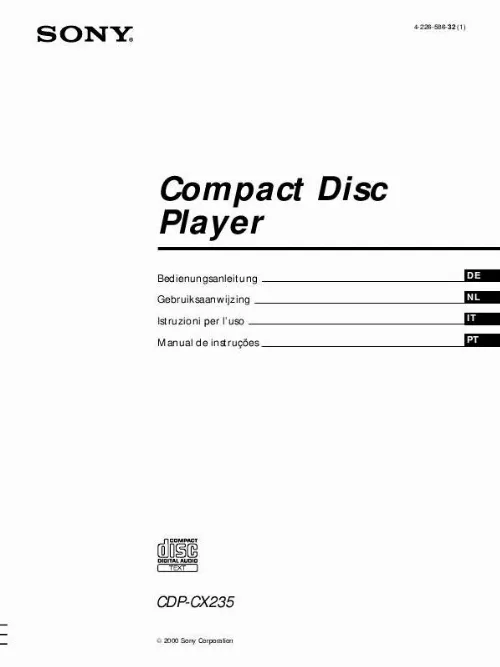 Mode d'emploi SONY CDP-CX235