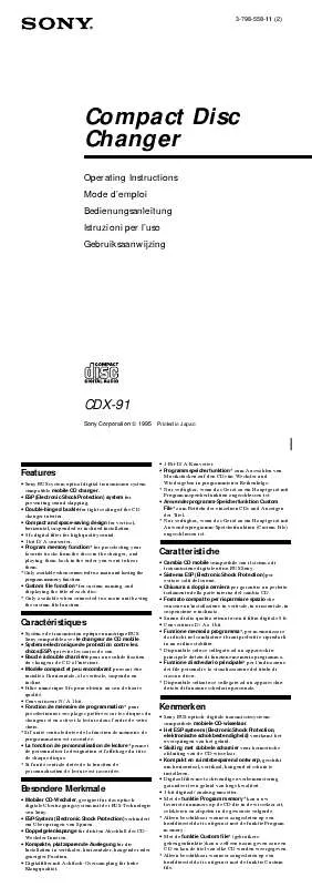 Mode d'emploi SONY CDX-91
