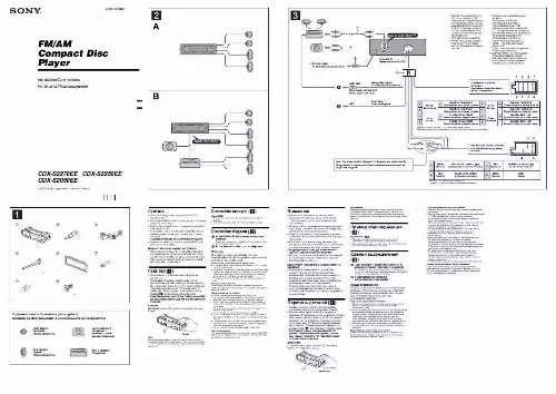 Mode d'emploi SONY CDX-S2270EE