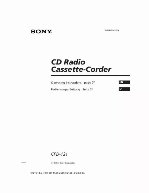 Mode d'emploi SONY CFD-121
