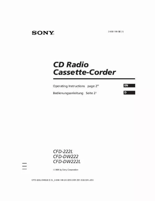 Mode d'emploi SONY CFD-222L