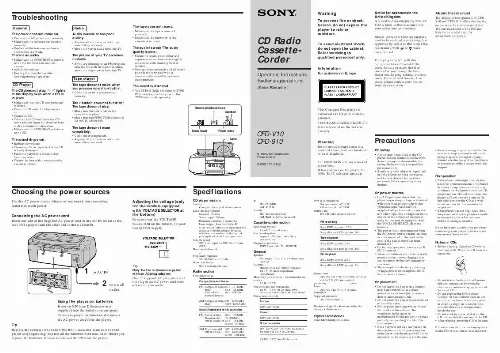 Mode d'emploi SONY CFD-910