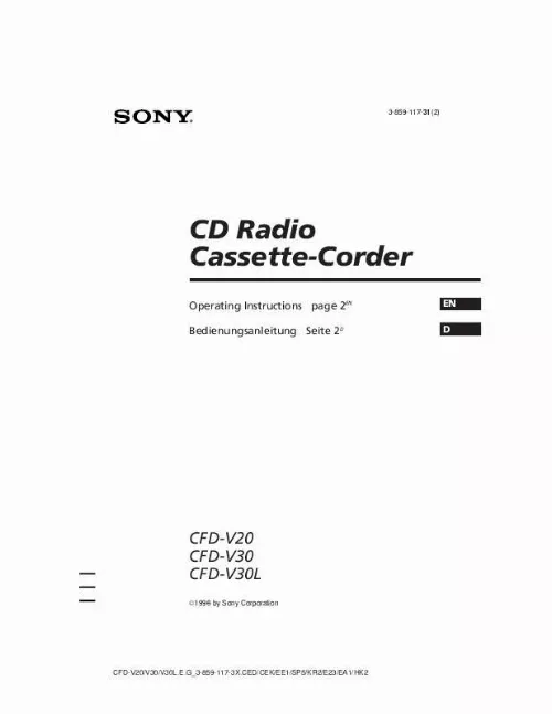 Mode d'emploi SONY CFD-V30L