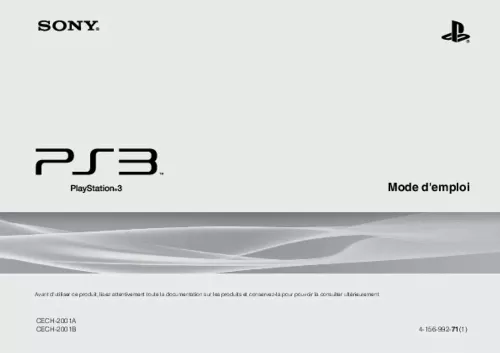 Mode d'emploi SONY CONSOLE PS3 ULTRA SLIM