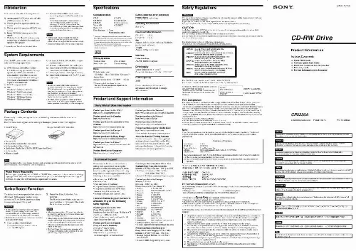 Mode d'emploi SONY CRX-230A