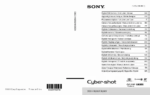 Mode d'emploi SONY CYBER-SHOT DSC-HX200V