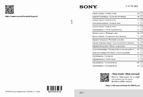 Mode d'emploi SONY CYBER-SHOT ZV-1