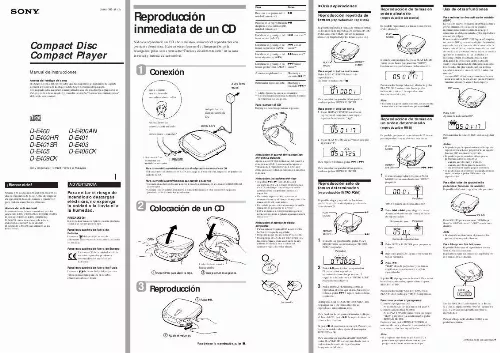 Mode d'emploi SONY D-E406CK