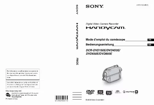 Mode d'emploi SONY DCR-DVD650E