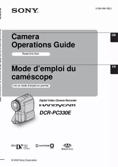 Mode d'emploi SONY DCR-PC330E