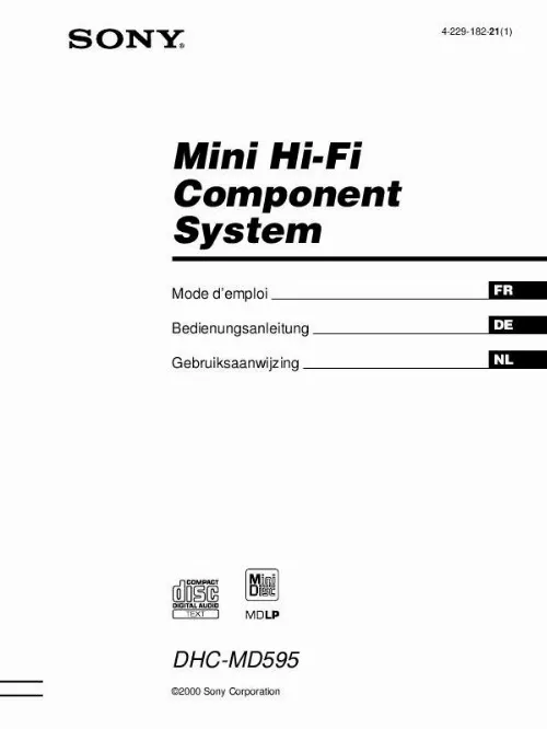 Mode d'emploi SONY DHC-MD595