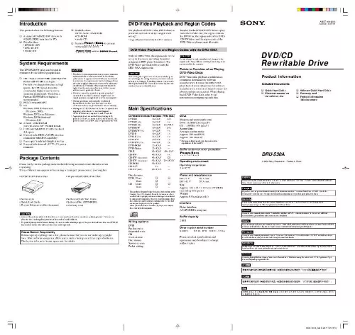 Mode d'emploi SONY DRU-530A