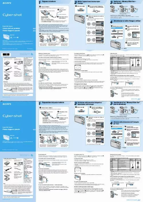 Mode d'emploi SONY CYBER-SHOT DSC-T30