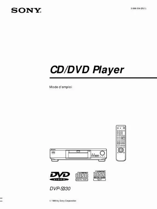 Mode d'emploi SONY DVP-S330