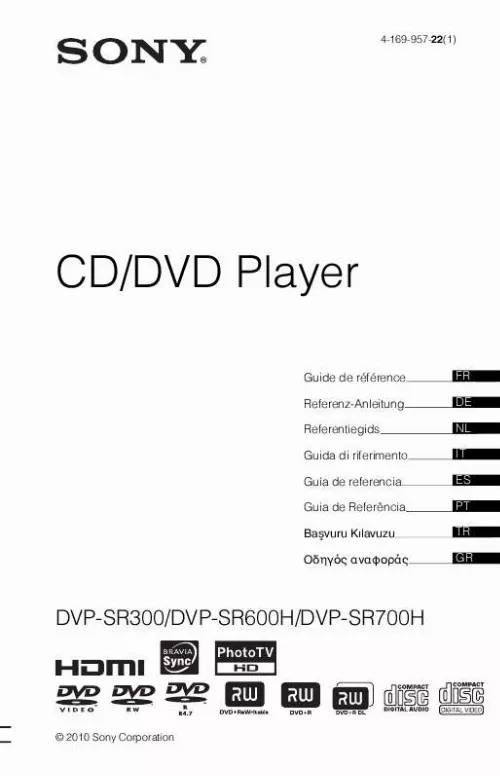 Mode d'emploi SONY DVP-SR300