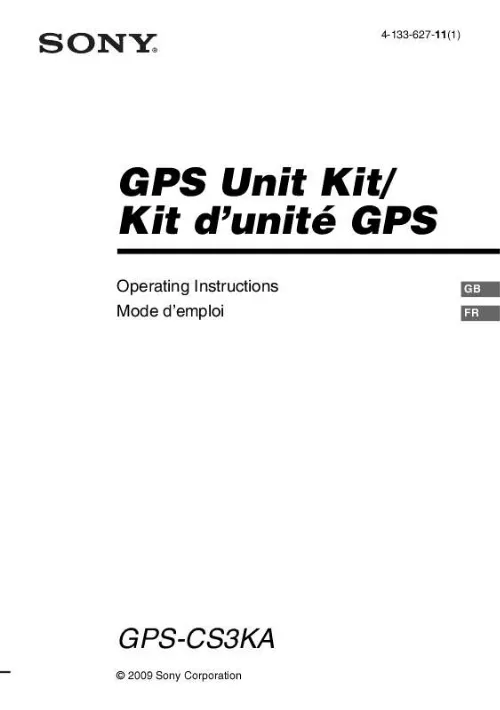 Mode d'emploi SONY GPS-CS3KA