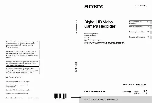 Mode d'emploi SONY HDR-CX220 E