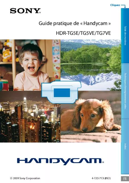 Mode d'emploi SONY HDR-TG7VE