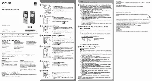 Mode d'emploi SONY ICD-SX1000