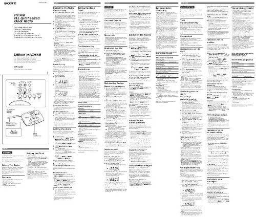 Mode d'emploi SONY ICF-C233