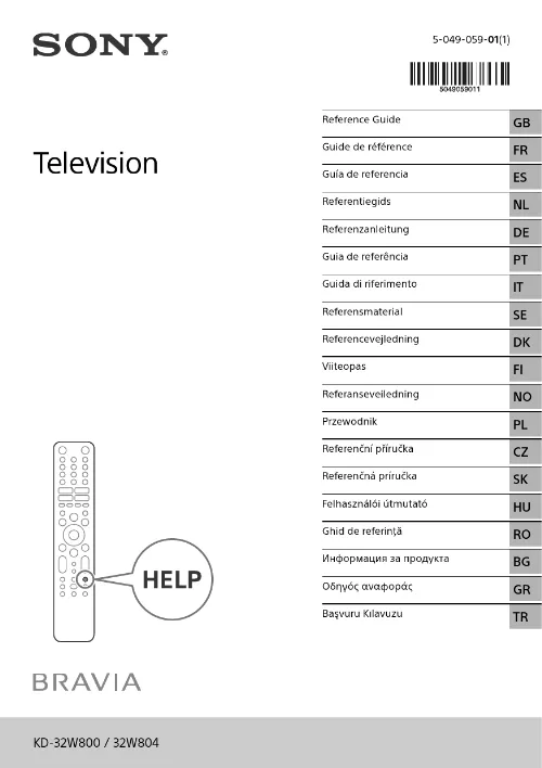 Mode d'emploi SONY KD-32W800