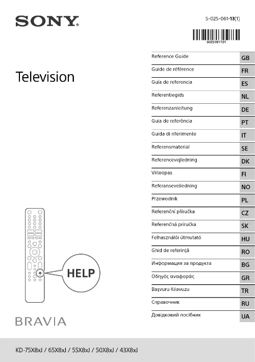 Mode d'emploi SONY KD-43X80J