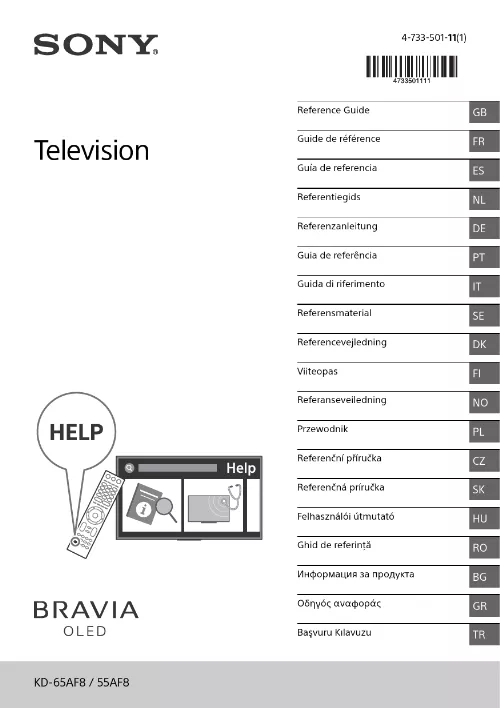 Mode d'emploi SONY KD-55AF8