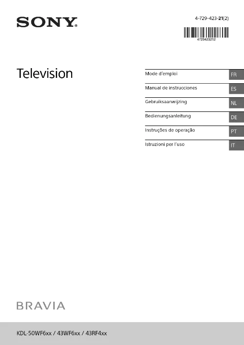 Mode d'emploi SONY KD-L50WF665BAEP