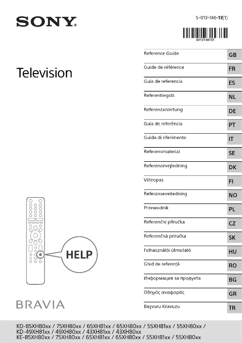 Mode d'emploi SONY KD49XH8096