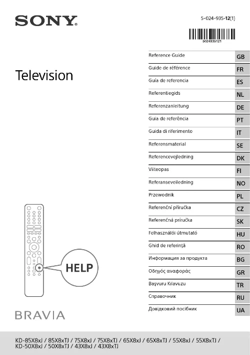 Mode d'emploi SONY KD-55X85J