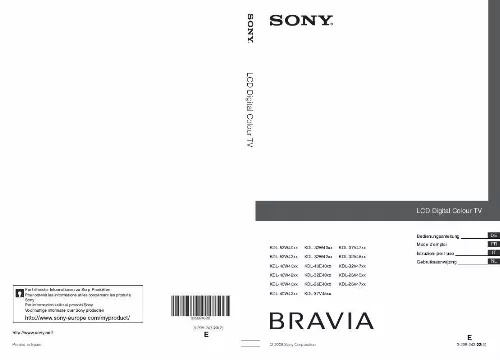 Mode d'emploi SONY KDL-26V4710