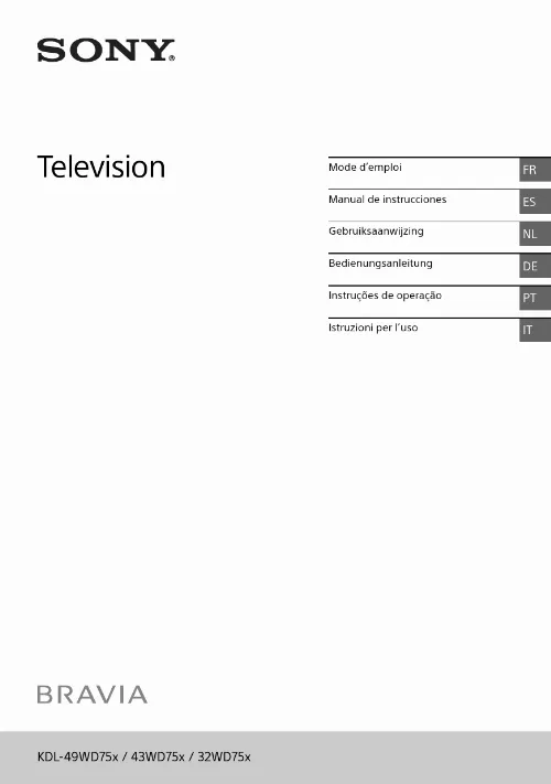 Mode d'emploi SONY KDL-32WD753