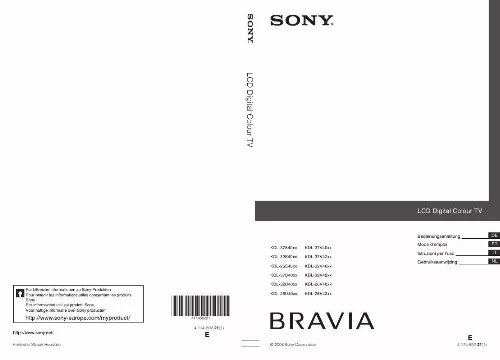 Mode d'emploi SONY KDL-37V4000