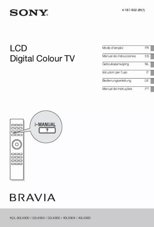 Mode d'emploi SONY KDL-40LX900