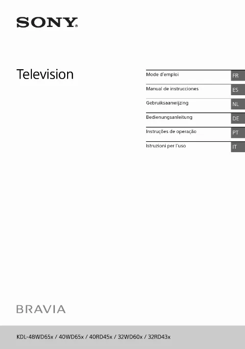 Mode d'emploi SONY KDL-40RD450