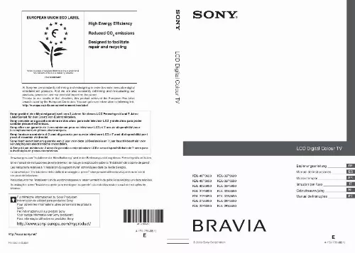 Mode d'emploi SONY KDL-40S5650