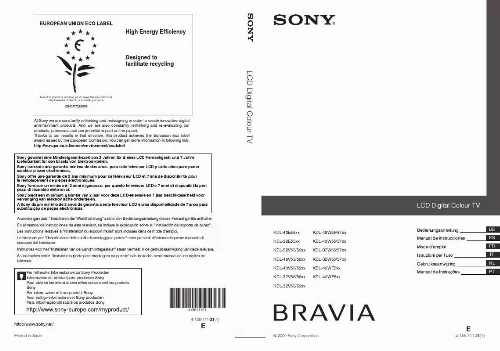 Mode d'emploi SONY KDL-40W5720