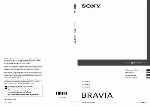 Mode d'emploi SONY KDL-46Z4500