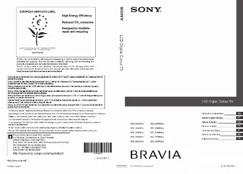 Mode d'emploi SONY KDL-52V5800